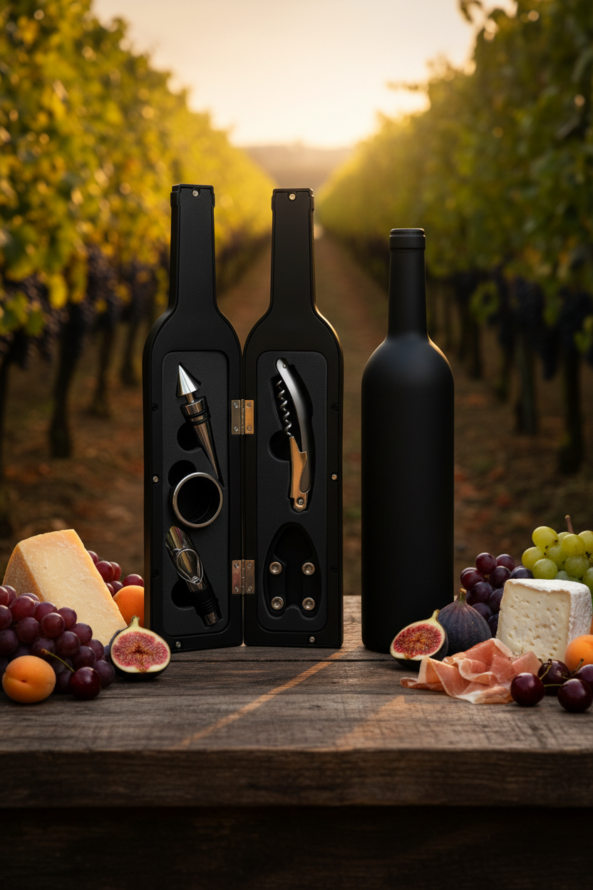 KIT ABRIDOR DE VINHO EM AÇO INOX - 5PÇS