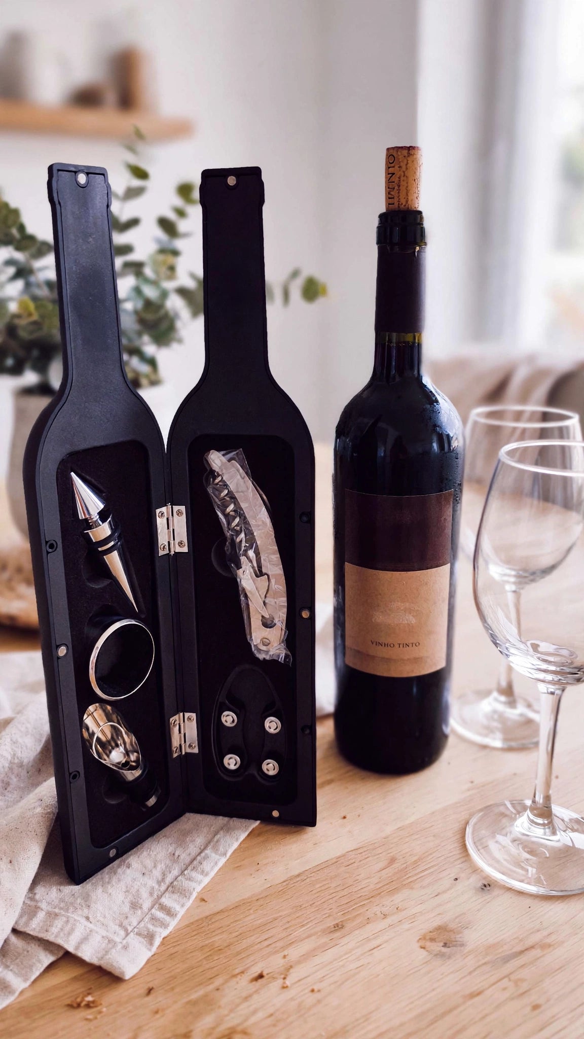 KIT ABRIDOR DE VINHO EM AÇO INOX - 5PÇS